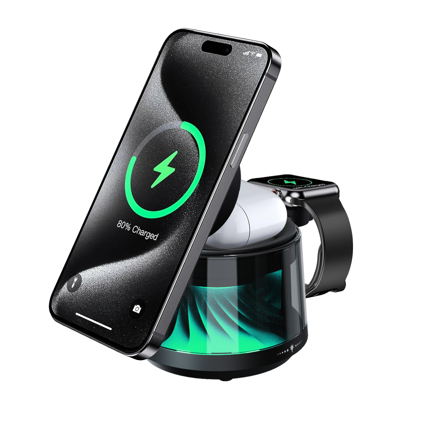 Base de Carga Inalambrica 3 en 1 con Parlante - Imagen 3