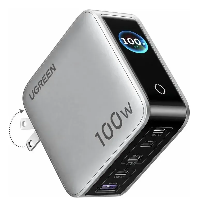 CARGADOR UGREEN NEXODE PRO 100W GAN 5 PUERTOS 4 USB C USB A