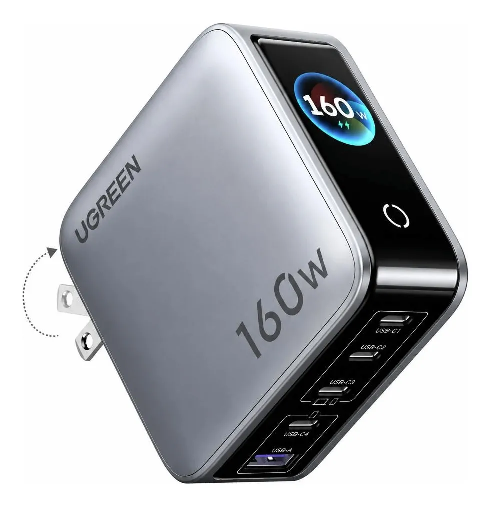 CARGADOR UGREEN NEXODE PRO 160W GAN 5 PUERTOS 4 USB C USB A