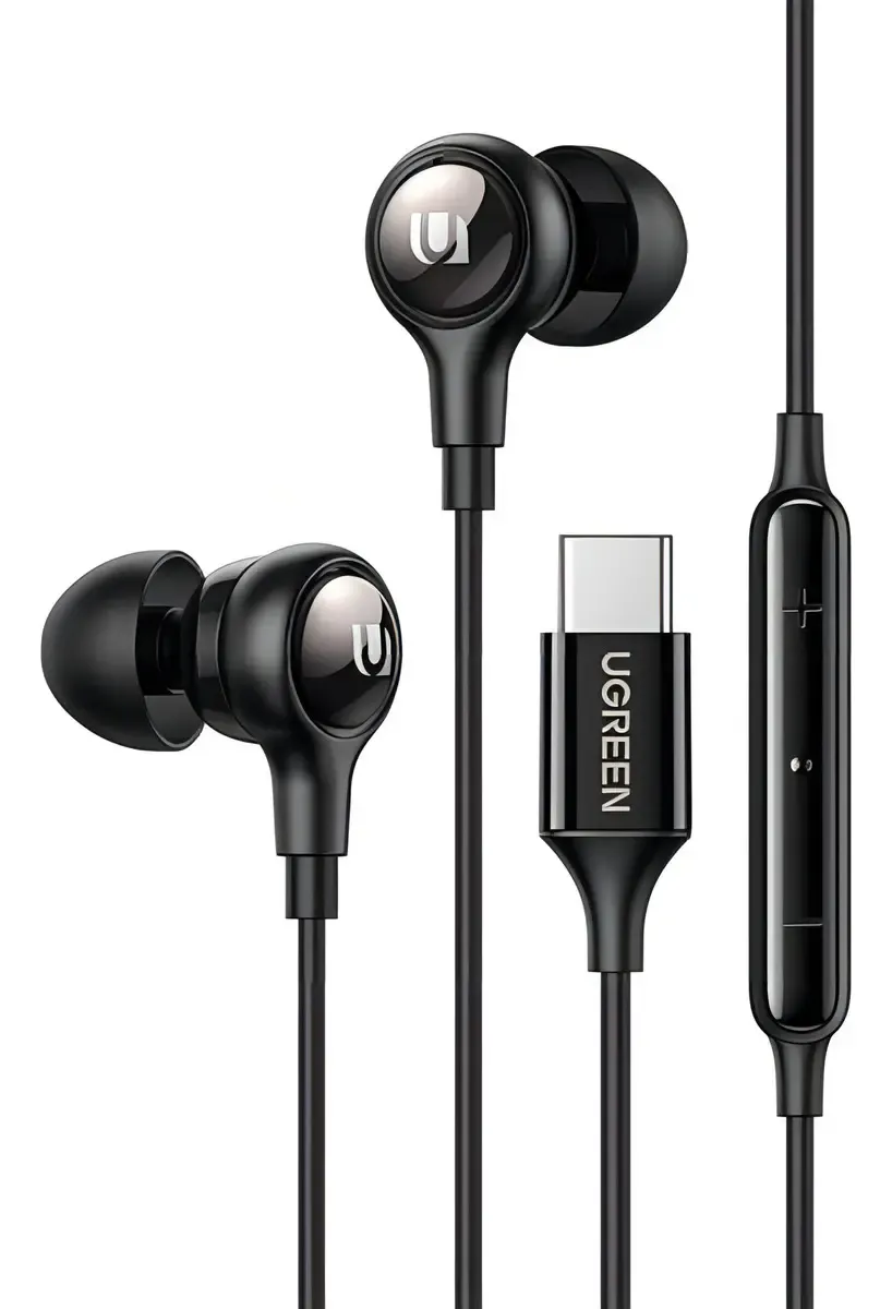 AURICULARES UGREEN USB C CON CABLE MICRÓFONO HIFI NEGRO