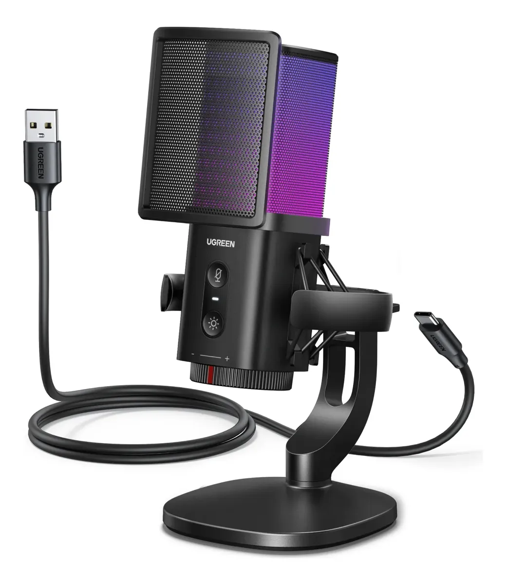 Micrófono Gamer Ugreen Cm581 Rgb Usb Antiruido Dsp